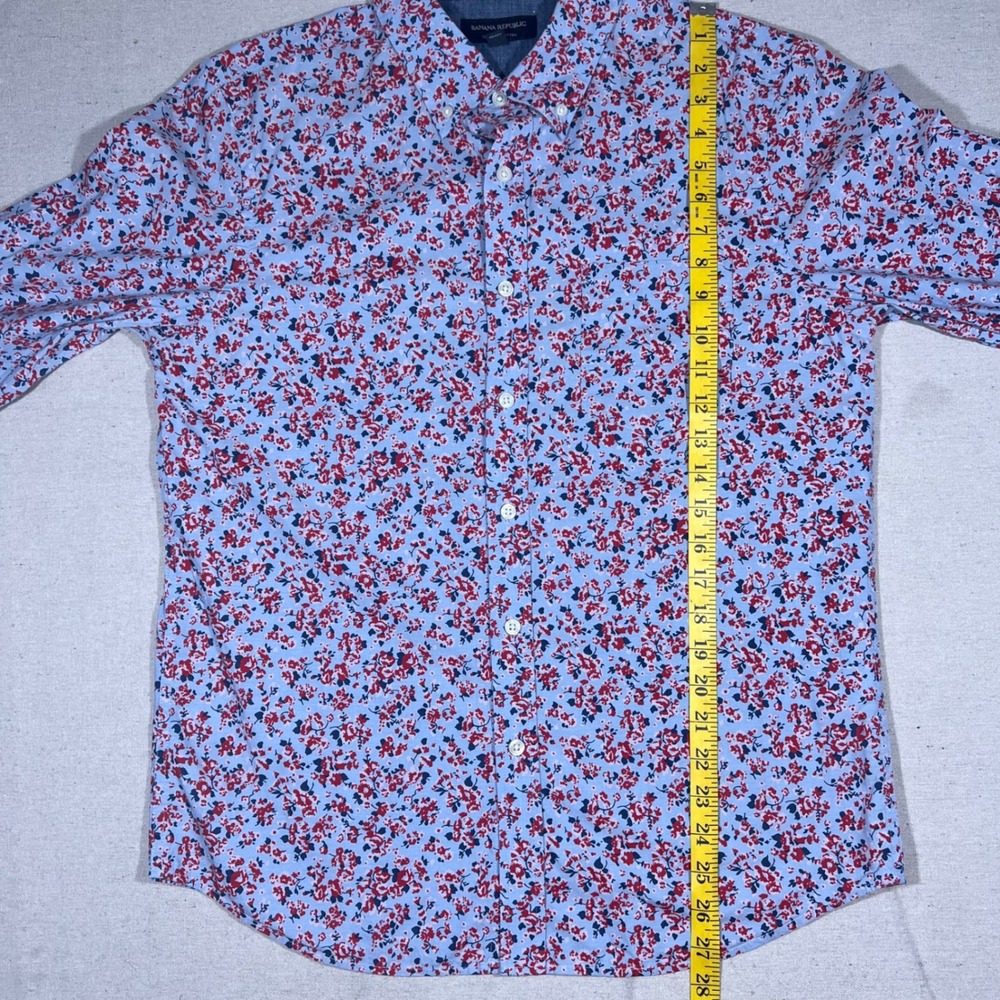 Banana Republic Mens Floral Untucked Fit Button Down Shirt - Size M - Picture 6 of 8